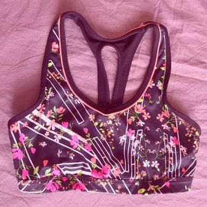 XERSION Black Neon Floral Sports Bra S